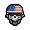 sticker-militaire-crane-et-drapeau-americain-566 KARINIS LIPDUKAS - KAUKOLĖ IR KRYŽMINIAI KAULAI BEI AMERIKOS VĖLIAVA